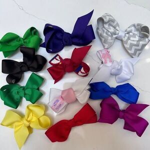 Lot of (12) 3” Boutique Grossgrain Ribbon Hair Bows Bow